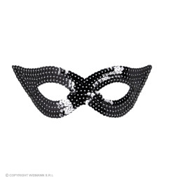 Eye mask black with sequins