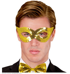 Eye mask gold with sequins