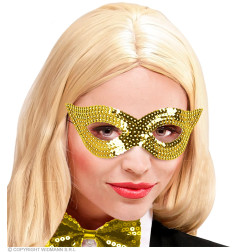 Eye mask gold with sequins