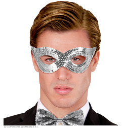 Eye mask silver with sequins