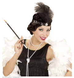 Headband with feathers black