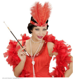 Headband with feathers red