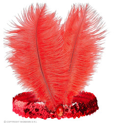 Headband with feathers red