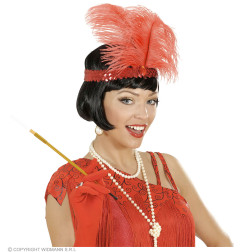 Headband with feathers red