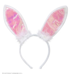 Pink bunny ears with fluff