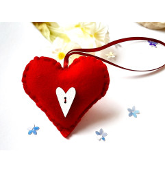 Heart with wooden decoration