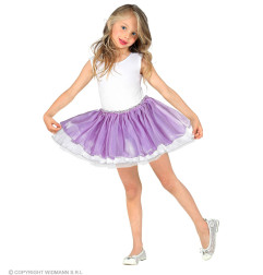Satin Tutu Skirt for Girls, Lilac/White
