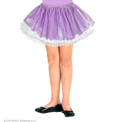 Satin Tutu Skirt for Girls, Lilac/White