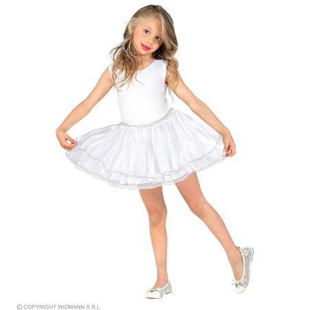 Satin Tutu Skirt for Girls, White