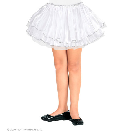Satin Tutu Skirt for Girls, White