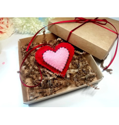Heart with beads in a gift box