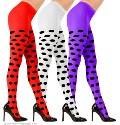 Women's tights 70 den red with black dots
