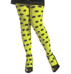 Women's tights 70 den yellow with black dots