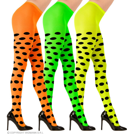 Women's tights 70 den yellow with black dots
