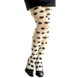 Women's tights 70 den white with black dots