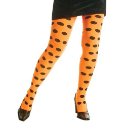Women's tights 70 den orange with black dots