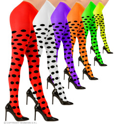 Women's tights 70 den orange with black dots