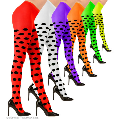 Women's tights 70 den orange with black dots