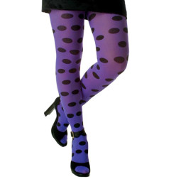 Tights for women 70 den purple with black dots