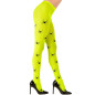 Tights for women 40 den neon yellow green with spiders