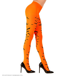 Tights women's 40 den orange with bats