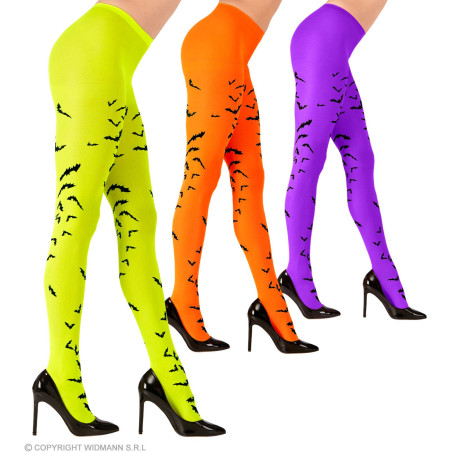 Tights women's 40 den violet with bats